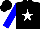 Silk - Black, white star, blue sleeves