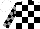 Silk - White and black check, grey and black check sleeves, white cap