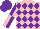 Silk - pink and purple diamonds, quartered sleeves, purple cap