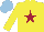 Silk - yellow, maroon star, yellow sleeves, light blue cap
