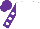 Silk - white, purple sleeves, white spots, purple cap