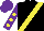 Silk - black, yellow sash, yellow spots on purple sleeves and cap