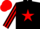Silk - Black, Red star, striped sleeves, Red cap