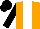 Silk - orange, white stripe, black sleeves and cap