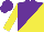 Silk - Purple, yellow diagonal halves, yellow sleeves and purple cap