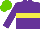 Silk - Purple,yellow hoop,sleeves,purple stripe, light green cap