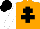 Silk - Orange, black cross of lorraine, white sleeves, black cap