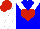 Silk - Blue,white chevron,red heart,white sleeves,red cap