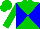 Silk - Green,blue diagonal quarters