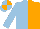 Silk - light blue and orange halved, quartered cap