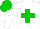 Silk - White,green cross,sleeves,white stripe,green cap