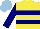 Silk - Yellow, two navy hoops, sleeves, light blue cap