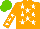 Silk - Orange, white five stars, orange sleeves, white stars, light green cap