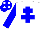 Silk - white, blue cross of lorraine, blue sleeves, blue cap, white spots