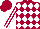 Silk - Claret, white diamonds, striped sleeves