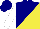 Silk - navy and yellow halved diagonally, white sleeves, navy blue cap