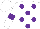 Silk - White, purple dots, purple band on sleeves