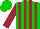 Silk - Green, maroon stripes, sleeves