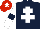 Silk - Dark blue, white cross of lorraine, white sleeves, dark blue armlets, red cap, white star