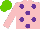 Silk - Pink, purple six spots, light green cap