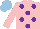 Silk - Pink, purple six spots, light blue cap