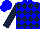 Silk - Lt blue, dark blue diamonds front and back, dark blue sleeves