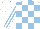 Silk - White and light blue blocks, light blue and white striped slvs