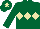 Silk - Dark green, beige triple diamond and star on cap