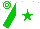 Silk - white, green star, green sleeves, hooped cap