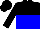 Silk - black and blue halved horizontally