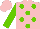 Silk - Pink, light green dots, light green sleeves, pink cap