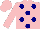 Silk - Pink, navy spots