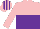 Silk - pink and purple halved horizontally, pink sleeves, pink cap, purple stripes