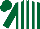Silk - Dark green with white stripes, dark green sleeves and cap