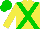 Silk - yellow, green cross belts, green cap