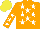 Silk - Orange, white five stars, orange sleeves, white stars, yellow cap