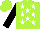 Silk - Lime green, white stars, black sleeves, lime green cap