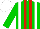 Silk - green and red stripes, white braces, white cap