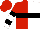 Silk - Red and white halves, black belt, black bars on red and white halved sleeves