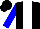 Silk - Black body, white stripe, blue arms, black cap