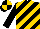 Silk - Black, gold diagonal stripes, black and gold quartered cap