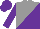 Silk - grey and purple halved diagonally, purple sleeves and cap