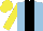 Silk - Light blue, black panel, yellow sleeves, yellow cap