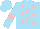 Silk - Sky blue,pink stars, sky blue sleeves,pink armlets