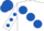 Silk - WHITE, large ROYAL BLUE spots, WHITE sleeves, ROYAL BLUE spots, ROYAL BLUE cap