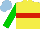 Silk - Yellow, red hoop, green sleeves, light blue cap