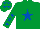Silk - Emerald green, royal blue star, stars on sleeves and cap