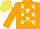 Silk - Orange,white five stars,sleeves,orange stars, yellow cap