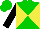 Silk - Green and yellow diagonal quarters, black sleeves