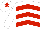 Silk - White, red chevrons, white cap, red star